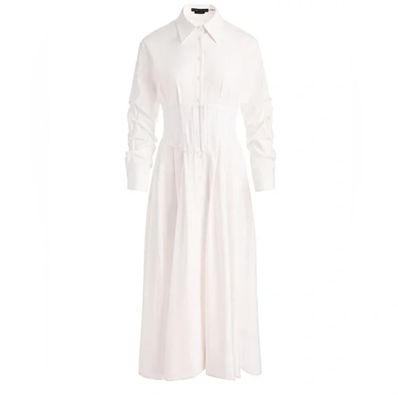 Alice Olivia EDIE CORSET BUTTON DOWN MIDI DRESS $550 NEW without tag - Picture 2 of 11